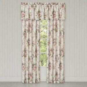 Royal Court Chablis Window Panel Pair Valance Rose Gold MSRP $170